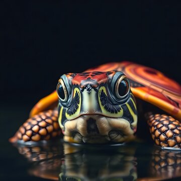 Close-up illustration of turtle's face