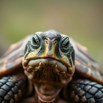 Close-up illustration of turtle's face