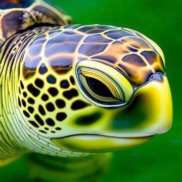 Close-up illustration of turtle's face