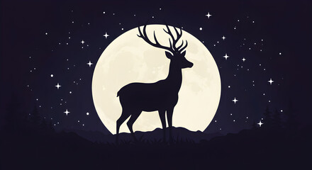 Fototapeta premium silhouette of a deer