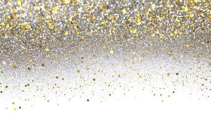 Silver glitter sparkle Abstract background party celebration gold confetti silver glitter texture. Abstract design silver frame. silver glitter isolated on white background.