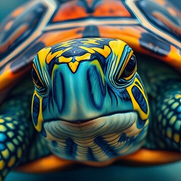 Close-up illustration of turtle's face