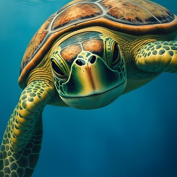 Close-up illustration of turtle's face