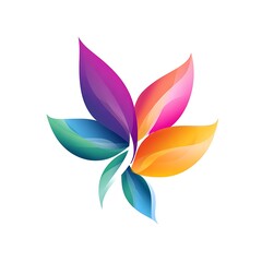 Fototapeta premium Colorful abstract flower with vibrant petals isolated on white background