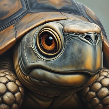 Close-up illustration of turtle's face