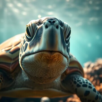 Close-up illustration of turtle's face