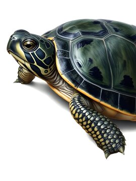 Close-up illustration of turtle's face