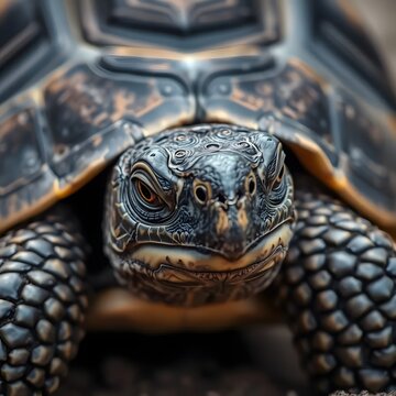 Close-up illustration of turtle's face