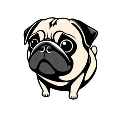 Pug Animal Icon - Black