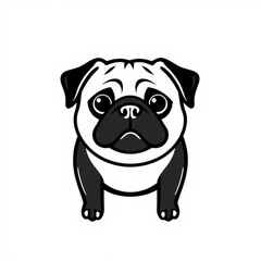 Pug Animal Icon in Black
