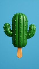 Cactus-shaped popsicle illustration.