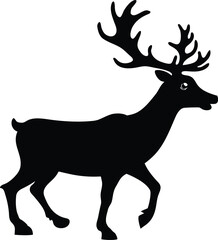Reindeer for sleigh silhouette