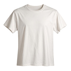 Plain white t-shirt, short sleeves, casual wear on transparent background