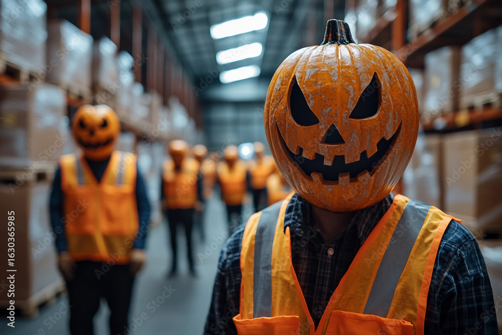 Sticker halloween at work concept created with generative ai