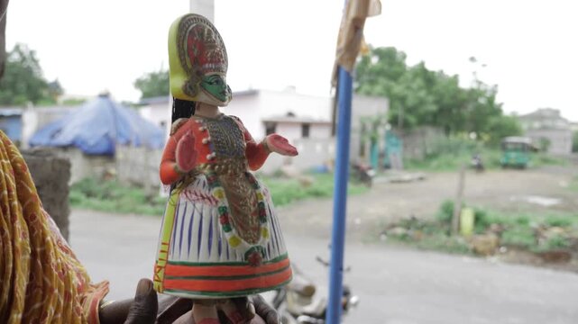 Vibrant Handcrafted Indian Doll with Rich Colors and Patterns