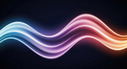 Dynamic Luminous Wave with a Vibrant Blue to Orange Color Spectrum Transition