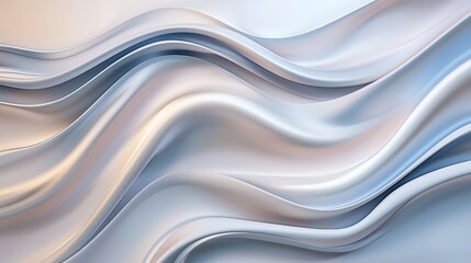 Obraz premium Abstract Flowing Waves in Soft Shades of White and Gray Tones