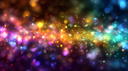 sparkle light, effect glass bokeh glitter, transparent bright, background flash reflex prism neon, crystal rainbow light rainbow Stock Illustration