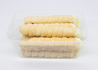 Delectable French Toast Rolls. Isolated on white background in a transparent box. Perfect for recipe, catalogue, design element, or any commercial purposes