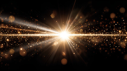 Obraz premium Special Lens Flare Light Effect, Bokeh Vector Transparent Sunlight Shine, Sparkling Glow, Radiant Flash, Magic Glitter Particles, Golden Shimmer, Glowing Rays, Abstract Light Burst, Twinkling.