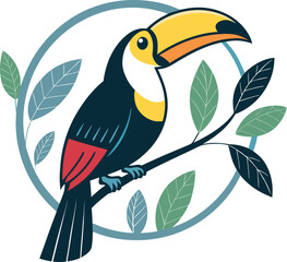 toucan-bird--white-background Toucan. Digital illustration for books and stories about animals. Simple, bright picture.	