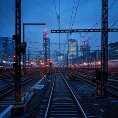railway in the night