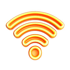 Obraz premium Fiery Wifi Signal Wireless Network Connection Internet Access, isolated on transparent background, perfect cutout, PNG