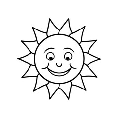 smiling sun illustration vector art