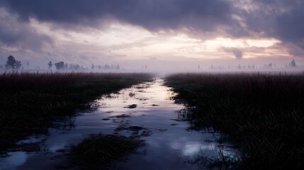 Obraz premium Flooded farmland after extreme rain