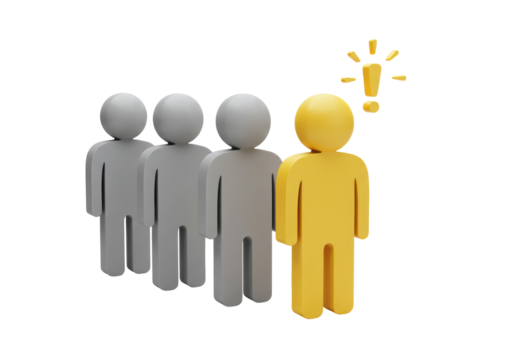 Isolated Leadership and Innovation Concept with a Unique Figure Having an Idea - Powered by Adobe