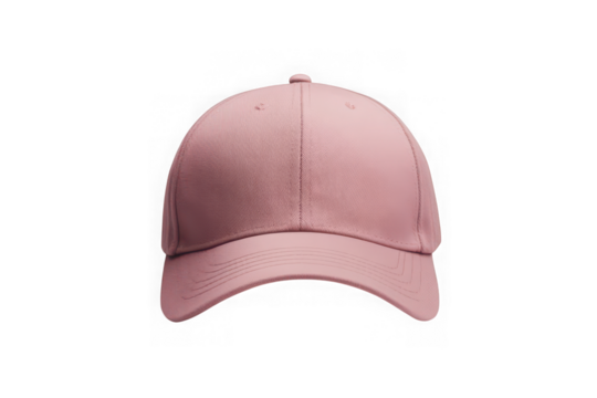 Plain pink baseball cap on a black background