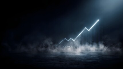 Dramatic climate change infographic with rising data chart