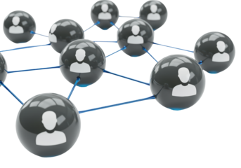 Isolated Abstract Social Network of Connected People Icons