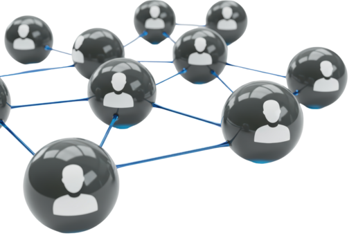 Isolated Abstract Social Network of Connected People Icons