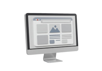 Fototapeta premium Isolated Desktop Computer Displaying a Website User Interface Layout