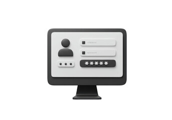 Isolated Computer Monitor with a Secure User Login Interface