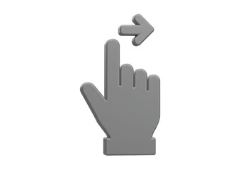 Fototapeta premium Isolated 3D Hand Icon Performing a Right Swipe Gesture