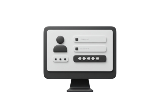 Isolated Computer Monitor with a Secure User Login Interface