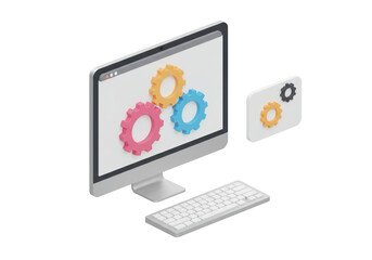 Isolated Computer and Device Showing System Configuration and Synchronization