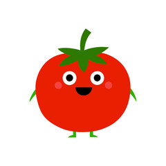 illustration of a funny tomato in cartoon vector art