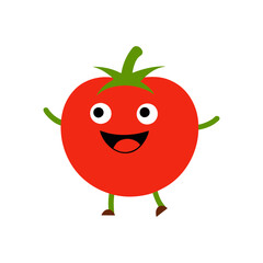 illustration of a funny tomato in cartoon vector art