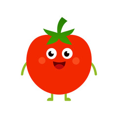 illustration of a funny tomato in cartoon vector art
