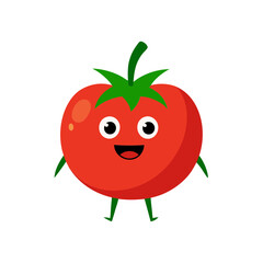 illustration of a funny tomato in cartoon vector art
