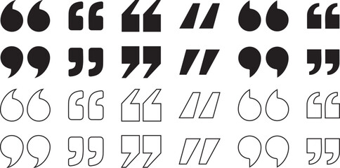 Quotation Mark Icons Set. Quote icon vector illustration