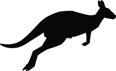 Jumping kangaroo silhouette vector art