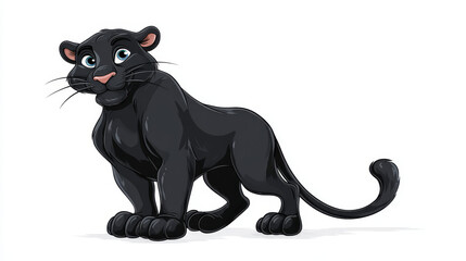 Cute Panther Vector Illustration - Cartoon, Clipart Line Art Design Adorable panther vector illustration perfect for cartoon, clipart, and line art designs