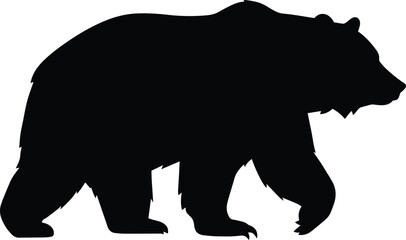 Walking Bear Silhouette Minimalist Vector