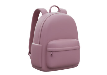 Isolated Pink School Backpack with Straps