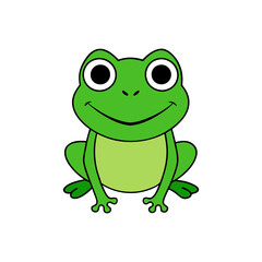 illustration of cute frog cartoon isolated vector art