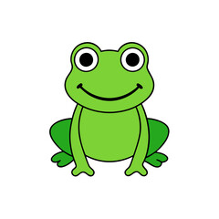 illustration of cute frog cartoon isolated vector art